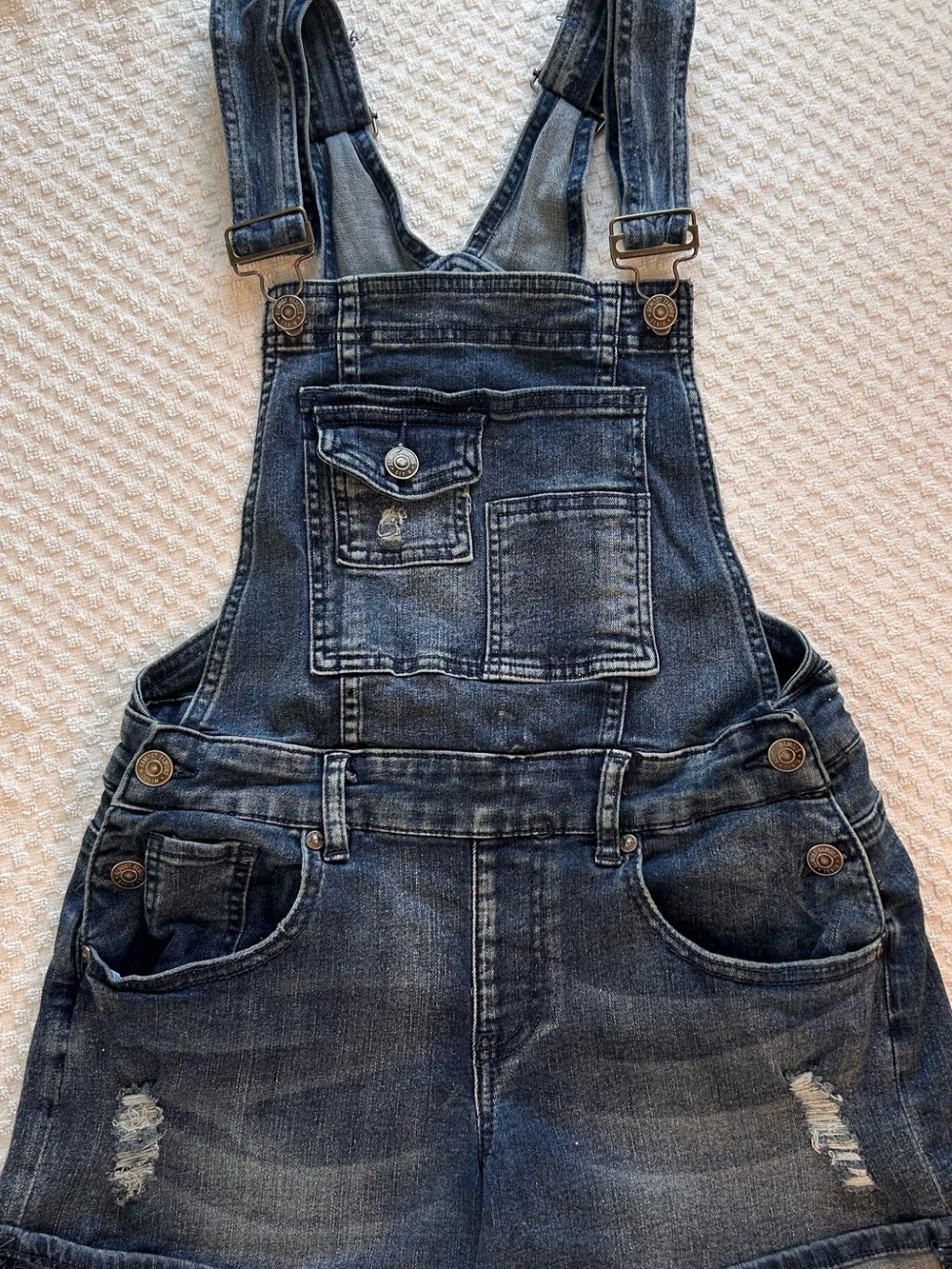 Almost Famous Blue Denim Shortalls/Overalls Small Y2k 90’s
